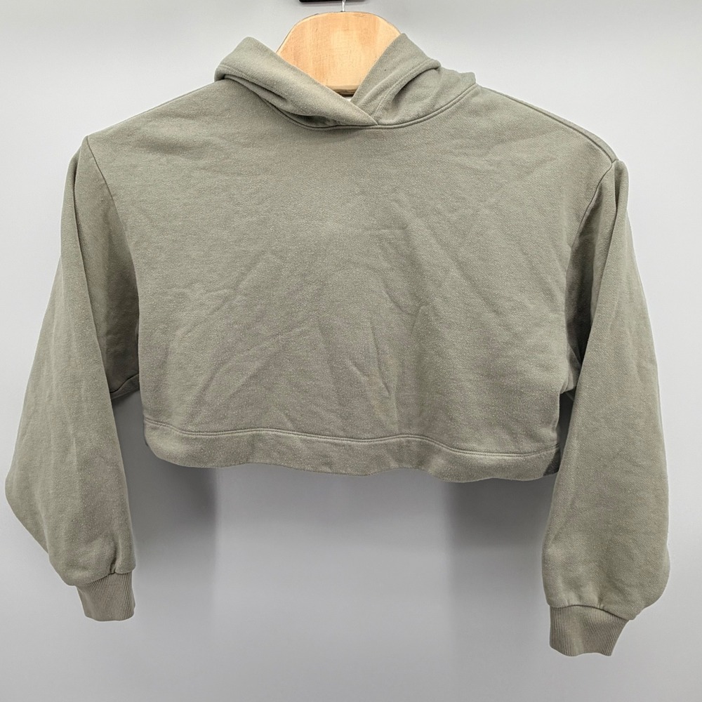 Alo Yoga‎ Bae Hoodie Cropped Sweatshirt Size Small Sage Green Athleisure